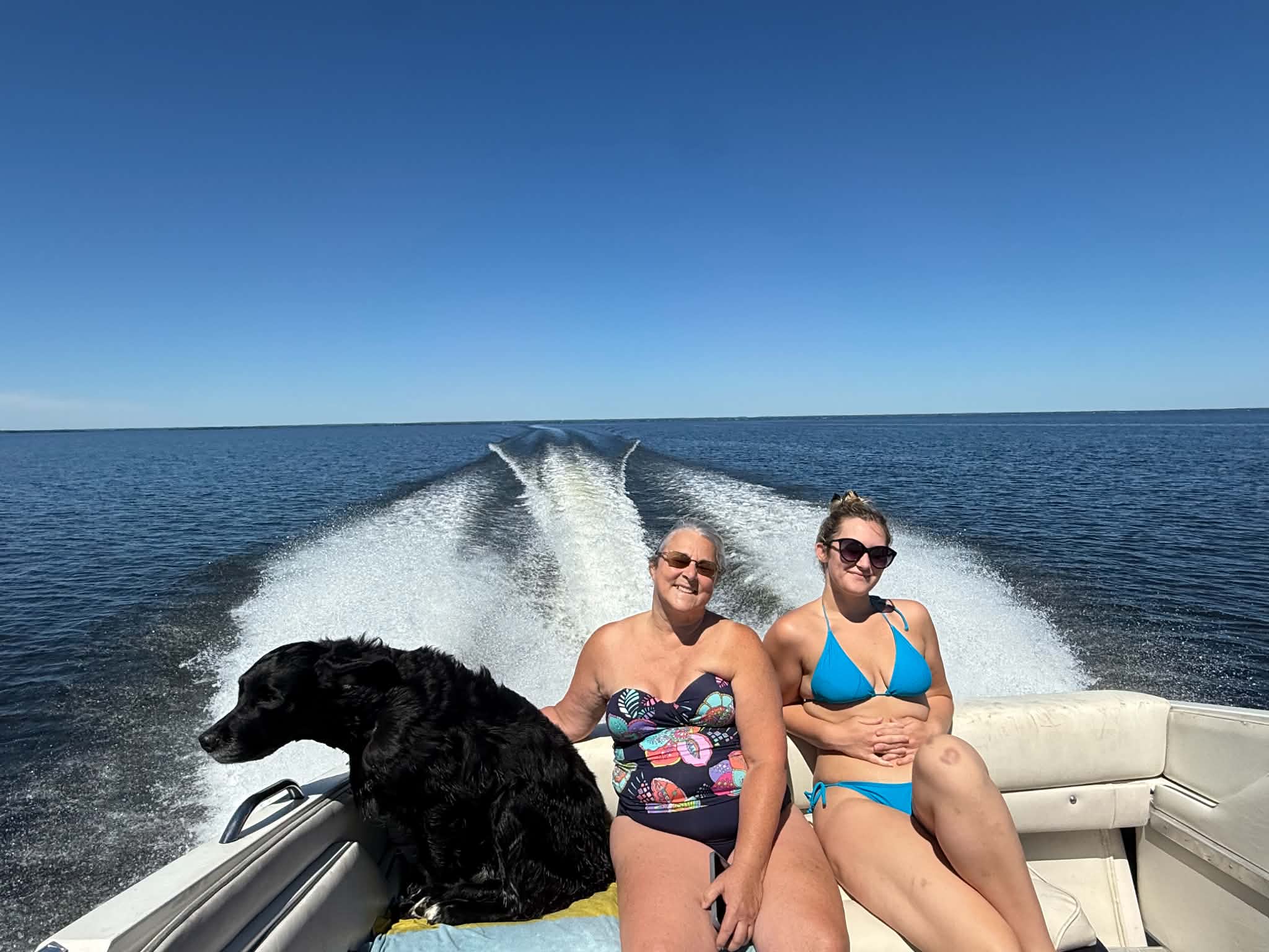 Family out on the water in Northern Ontario